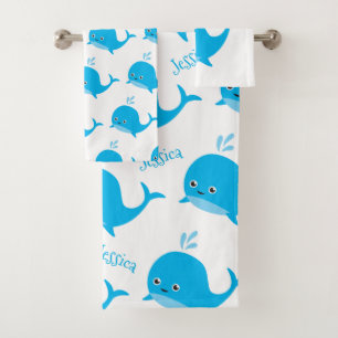 Baleine mignonne de bébé avec le nom fait sur