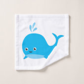 Baleine mignonne de bébé avec le nom fait sur (Gant de toilette)