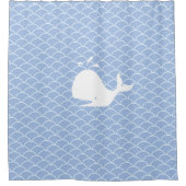 Baleine moderne sur rideau de douche bleu clair (Devant)