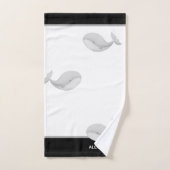 Baleine noire marine blanche et grise (Serviette à main)