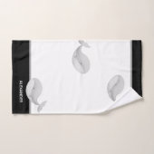 Baleine noire marine blanche et grise (Serviette à main)