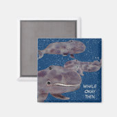 Baleine OK Puis 3 Gris Bébé Baleines Magnet (Recto/Verso)