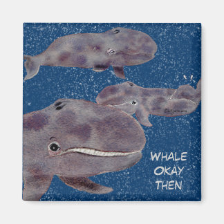 Baleine OK Puis 3 Gris Bébé Baleines Magnet