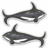 Baleine personnalisée votre nom autocollant (Devant)