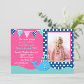 Baleine Photo Anniversaire Invitations Filles (Debout devant)