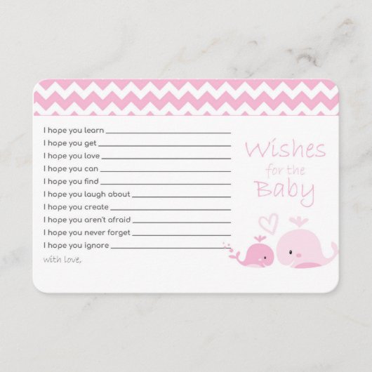 Baleine rose Voeux pour la carte bébé (Devant)