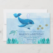 Baleine Thème Premier anniversaire Invitation (Devant)