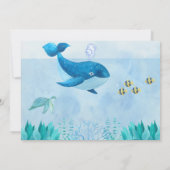 Baleine Thème Premier anniversaire Invitation (Dos)