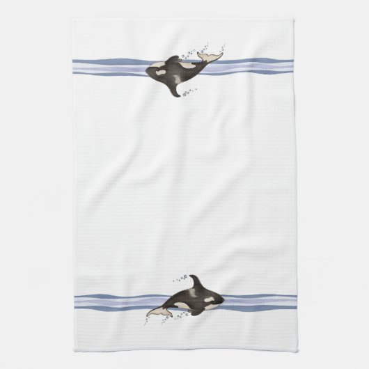 Baleine tueuse - Serviette de cuisine (Vertical)