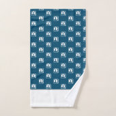 Baleine Turquoise foncée Cartoon Serviette de bain (Serviette à main)