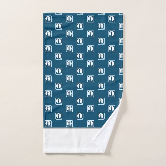 Baleine Turquoise foncée Cartoon Serviette de bain (Serviette à main)