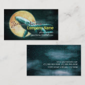 Baleine volant vers la Lune modèle Carte de visite (Devant / Derrière)