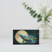 Baleine volant vers la Lune modèle Carte de visite (Debout devant)