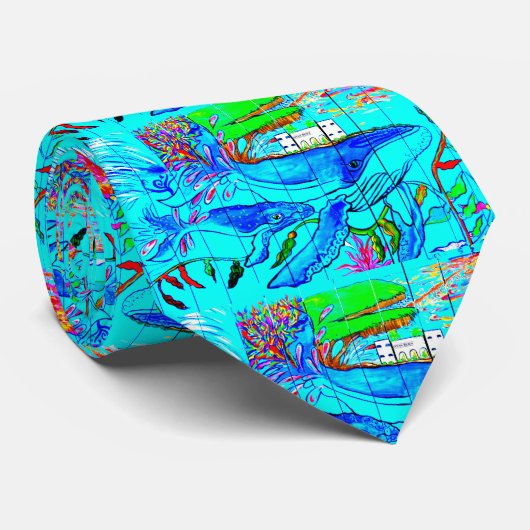 baleines à bosse cravate bleue (Roulé)