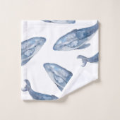 Baleines à bosse en aquarelle (Gant de toilette)