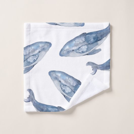 Baleines à bosse en aquarelle (Gant de toilette)