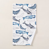 Baleines aquarelles (Serviette à main)