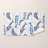 Baleines aquarelles (Serviette à main)