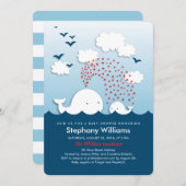 Baleines blanches Baby shower élégant Invitation a (Devant / Derrière)