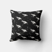 Baleines blanches et bulles sur coussin noir (Verso)