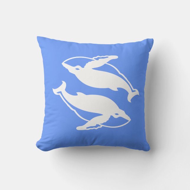 baleines blanches sur coussin bleu (Recto)