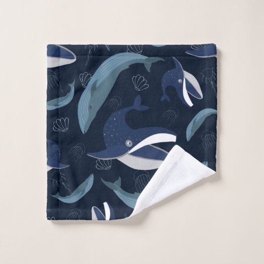Baleines bleues (Gant de toilette)