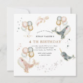 Baleines Et Ballons Magiques Invitation Anniversai (Devant)