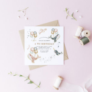 Baleines Et Ballons Magiques Invitation Anniversai