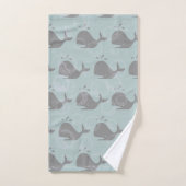 Baleines et bulles (Serviette à main)