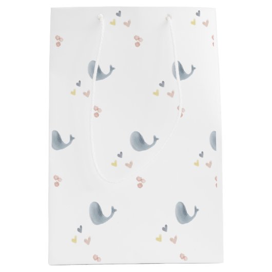 Baleines et Coeurs Sac cadeau (Devant)