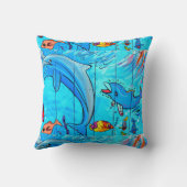 baleines et dauphins oreiller bleu (Verso)