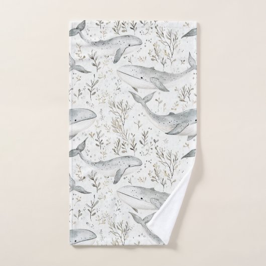 Baleines gris océanique (Serviette à main)