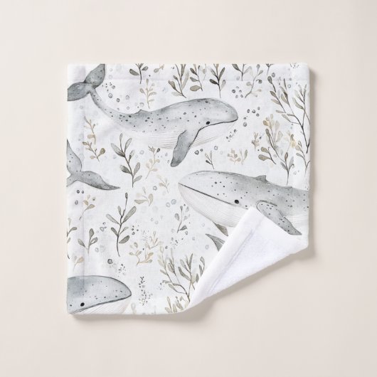 Baleines gris océanique (Gant de toilette)