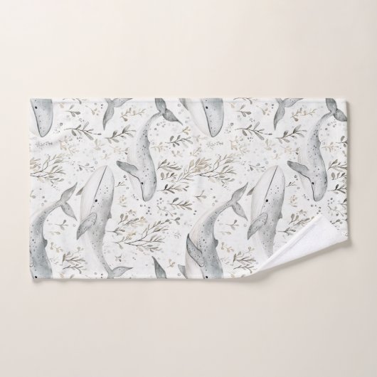 Baleines gris océanique (Serviette à main)