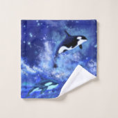 Baleines tueuses Pleine lune bleue Ensemble de ser (Gant de toilette)