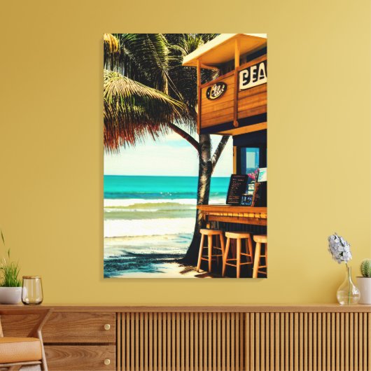 Bali Beach Cafe Bar Canvas Afdruk (Insitu (Woonkamer))