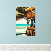 Bali Beach Cafe Bar Canvas Afdruk (Insitu (Houten vloer))
