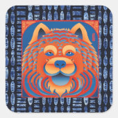 BALI BLISS Chow hond Vierkante Sticker (Voorkant)