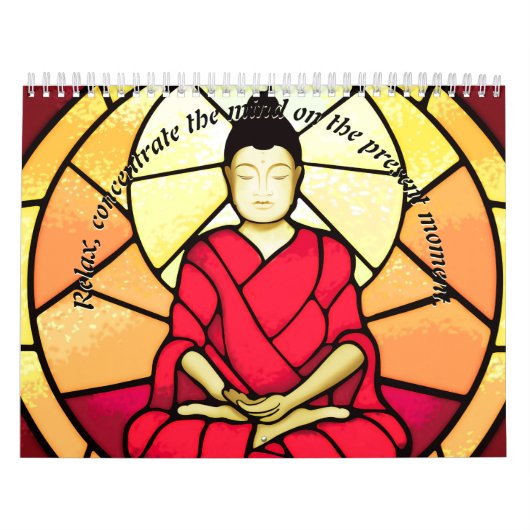 Bali buddha glas raam kalender (Hoes)