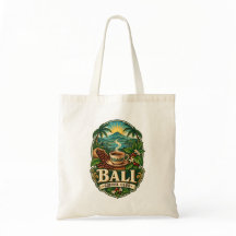Bali Coffee Club Vintage Budget Tote Tas
