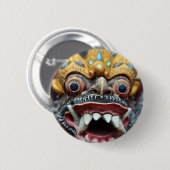 Bali Hindu masker Ronde Button 5,7 Cm (Voorkant /achterkant)
