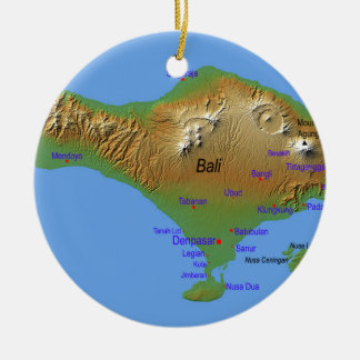 Bali Holliday Map Keramisch Ornament