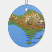Bali Holliday Map Keramisch Ornament (Links)