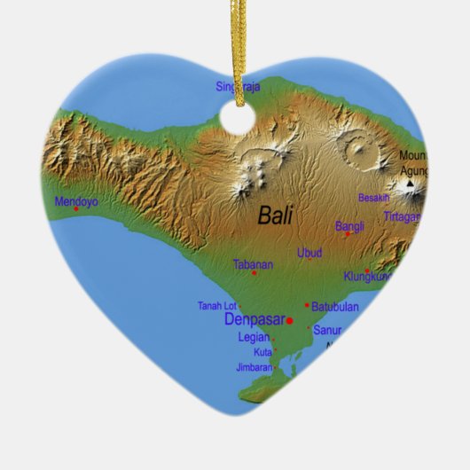 Bali Holliday Map Keramisch Ornament (Voorkant)