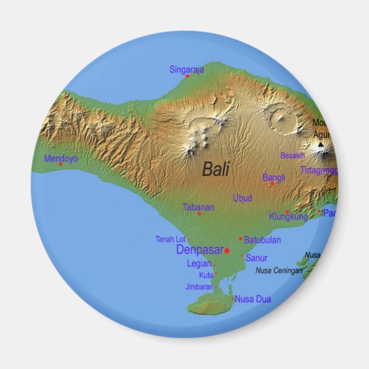 Bali Holliday Map Magneet (Voorkant)