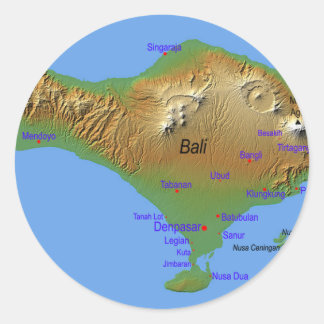Bali Holliday Map Ronde Sticker