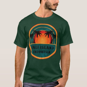 Bali Indonesia Beach Retro Sunset T-shirt