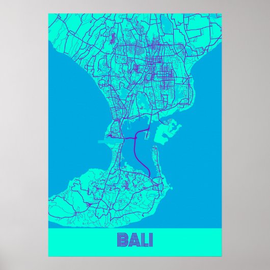 Bali - Indonesia Galaxy City Map Poster (Voorkant)