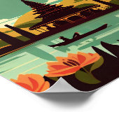 Bali Indonesia Minimalistisch Art Poster (Hoek)