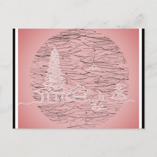 Bali Indonesia Roze Revel Briefkaart (Voorkant)